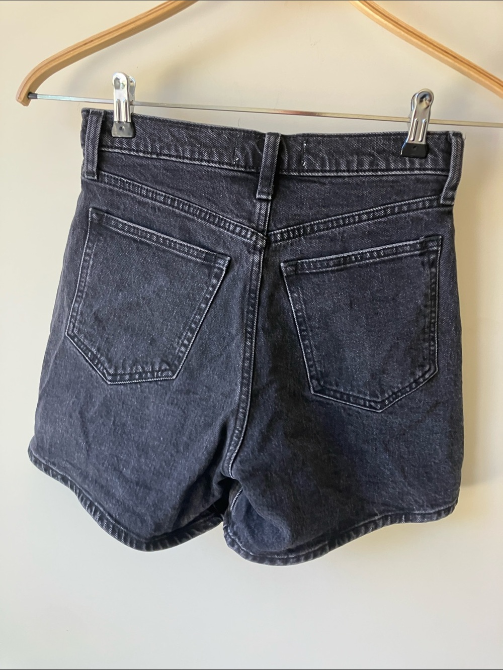 ABERCROMBIE & FITCH The Dad Shorts High Rise Black Wash Denim Size 25/0 - Picture 6 of 11